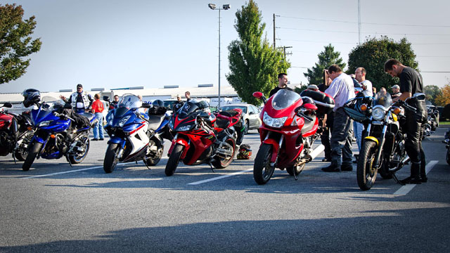 photo of the bikes at breakfast