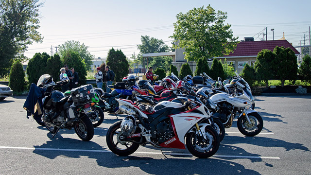 photo of the bikes at breakfast