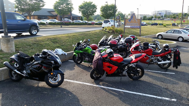Some of the bikes at the ice cream stop