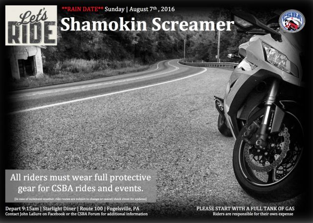 CSBA Shamokin Screamer Ride Promo
